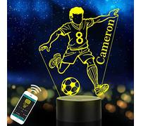 BAYTEC Lampe de Football Personnalisée pour Enfants, Lampe de Table pour Garçon, Fils ou Petit-Fils, Veilleuse LED pour Anniversaire, Halloween, Noël, Nouvel An, Décoration de Chambre