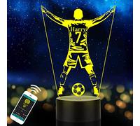 BAYTEC Lampe de Football Personnalisée pour Enfants, Lampe de Table pour Garçon, Fils ou Petit-Fils, Veilleuse LED pour Anniversaire, Halloween, Noël, Nouvel An, Décoration de Chambre