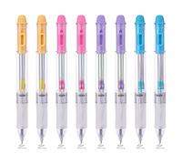 BAYTORY 8 stylos gel rétractables effaçables, pointe fine 0,5 mm, encre noire, prise en main confortable haut de gamme, pour écrire dans un agenda ou faire des mots croisés (encre noire)