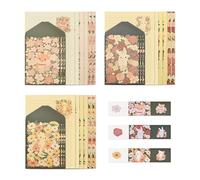 BAYTORY Lot de 36 Papiers de Papeterie et Enveloppes, Enveloppes à Motifs D'animaux Mignons, Trousse de Papier à Lettres D'amour, 18 Feuilles de Papier + 9 Enveloppes + 9 Autocollants D'étanchéité