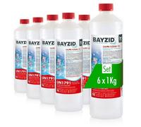 BAYZID® 6 x 1 kg Chlor Liquide en Bouteilles Pratiques - Agit Rapidement et efficacement pour piscines