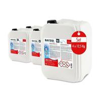 BAYZID® Chlore Liquide 4 x 12,5 kg - Désinfectant Piscine à Action Rapide, 13-15% de Chlore Actif - pour Systèmes de Dosage Automatique - Clarifiant Eau Cristalline - Idéal Spa, Jacuzzi, Pataugeoire