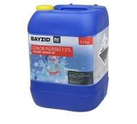 BAYZID® Chlore Liquide 1 x 25 kg - Désinfectant Piscine à Action Rapide, 13-15% de Chlore Actif - pour Systèmes de Dosage Automatique - Clarifiant Eau Cristalline - Idéal Spa, Jacuzzi, Pataugeoire