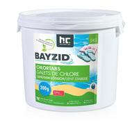 BAYZID® Galets de Chlore Lent 200g - Traitement Piscine et Bassin - Haute Teneur en Chlore (90%) - 1 x 5 kg