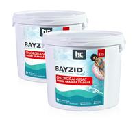 Bayzid Granulés de Chlore Choc Stabilisé 2 x 5 kg - Action Rapide | Chlore Rapide 56% pour Désinfection Piscine - Chloration Choc & Entretien Hebdomadaire - Dissolution Rapide