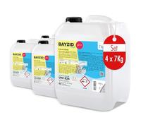 BAYZID® pH Plus Liquide - Augmenteur de pH pour Piscine - Bidon de 4 x 7 kg (28 kg) - Compatible Tous Traitements - Qualité Pure et Stable