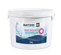 BAYZID Stabilisateur de Chlore pour Piscine 3 kg - Acide Cyanurique en Granulés - Anti-UV et Économiseur de Chlore - Idéal Électrolyse au Sel et Chlore Liquide - Eau Cristalline
