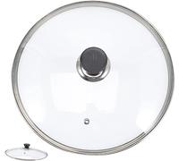 BAZAC Couvercle universel en verre pour poêle à frire en acier inoxydable - Couvercle en verre pour four à micro-ondes - Couvercle universel en verre pour la cuisson - 36 cm