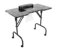Bazargame Table De Manucure 90x40x72cm Portable Pliante Avec Roulettes Et Collecteur De Poussière