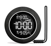 Bazcuka Réveil vibrant pour les dormeurs profonds, rechargeable avec fonction de verrouillage des touches, étudiants, personnes souffrant d'entendants et insonores, double alarme, 12/24 h, DST