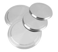BAZEITFLOW 4 pièces Couvercles Brûleurs Cuisinière Acier Inox Protection Poêles Rondes Grandes Petites Argent Compatible Plaques Électriques et Gaz