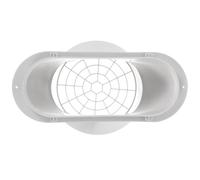 BAZEITFLOW Adaptateur de tuyau d'échappement et filet en plastique, raccord de tuyau d'évacuation pour climatiseurs, bouche plate, facile à installer, pour climatiseurs, argent, 1 set