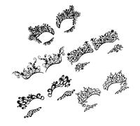 BAZEITFLOW Autocollants Plusieurs styles pour Eye-liner Visage en Papier Noir 5 Paires Motifs en Dentelle Faciles à Appliquer Plusieurs styles pour Concerts et Soirées Costumées