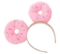 BAZEITFLOW Bandeau de Beignet Rose pour Fête, Accessoire de Tête Amusant et Réutilisable en Éponge et Peluche, Design Unique pour Festival et Soirée