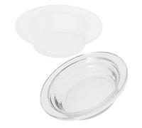 BAZEITFLOW Lot de 2 Plats en Verre Transparents Ronds pour Lampe à Parfum, Remplaçables, Élégants et Adaptés pour Maison ou Bureau, Diamètre 115mm et 119mm