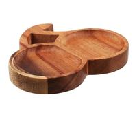 BAZEITFLOW Plateau en Bois Marron de Cerise, Plateau Multifonctionnel Facile à Nettoyer pour Thé et Apéritif, pour Décoration de Fêtes et Table Basse