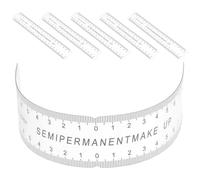BAZEITFLOW Règle à Sourcils Transparente en Pvc 6 Pièces, Outil Flexible de Cartographie pour Maquillage Microblading, Pochoir Précis Échelle Noire, Accessoire Professionnel pour Tatouage