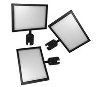 BAZEITFLOW Support de panneau de barrière de file d'attente, cadre d'affiche horizontal A4, 3 pièces, double face, installation rapide et placement stable pour restaurants et écoles