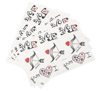 BAZEITFLOW Tatouages Temporaires Saint-valentin 5 Pcs de Cœur 16x17 Cm Autocollants Corps Faux Tatouage Décoratif Peau Sûre pour Visage Bras et Main Fête Club