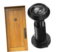 BAZEITFLOW Visionneuse de Porte en Alliage de Zinc Noir pour Porte D'entrée Angle de Vue 220 Degrés, Cache-jonction, pour Sécurité Maison et Appartements