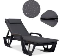 Bazkar MADERA Coussin de chaise longue de jardin avec appui-tête 190x55cm S-49 Matelas de chaise longue confortable