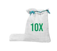 Bazko Lot De 10 Sacs Raschel Avec Cordon De Serrage 42x60 Cm 15 Kg Blanc Sacs En Maille Pour Pommes De Terre Oignons Bois De Chauffage Réutilisables