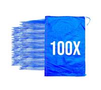 Bazko Lot de 100 sacs de sable pour inondations - Sac en tissu PP - 50 x 80 cm - Protection contre l'eau - Bleu - Sac de jardin avec cordon de serrage pour une fermeture confortable et sûre