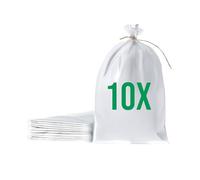 Bazko Sacs de sable pour inondations à remplir 10 pièces | Sac en tissu PP 40x60 cm | Sac de sable pour protection contre l'eau blanc | Sac de jardin avec cordon de serrage pour un verrouillage