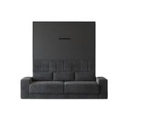 BB Loisir Lit escamotable 160x200cm Vertical Canapé Anthracite Lit Mural Sup M1 Anthracite