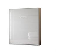 BB Loisir Lit escamotable 160x200cm Vertikal M1 Lit Mural Blanc-Blanc Brillant