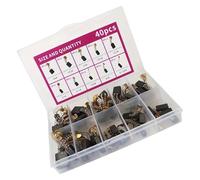 Bbajszx Balais de Charbon de Moteur de Remplacement avec Ressorts | Assortiment de 40 balais de charbon, composants en cuivre avec ressorts et bornes attachés, étui de rangement