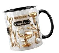 Bbajszx Tasse à thé en céramique sur le thème du barbier créatif pour et boisson quotidienne tasse de coiffeur avec poignée ergonomique tasse de cafetière de mode