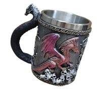Bbajszx Tasse en acier inoxydable sur le thème du dragon, pour diverses boissons, verres gothiques élégants pour un usage quotidien, tasse en métal avec sculpture de dragon