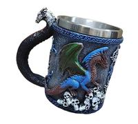 Bbajszx Tasse en acier inoxydable sur le thème du dragon, pour diverses boissons, verres gothiques élégants pour un usage quotidien, tasse en métal avec sculpture de dragon