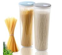 BBAOO Boite Spaghettis, 2 Pièces Boîte de Rangement Cuisine, Bocal à Spaghetti, Stockage de Pâtes, Boîte à Pates, pour Stocker Pâtes, Collations, Bonbons, Noix, Céréales (Kaki, Bleu) 28*10CM