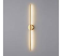 BBioss Applique Murale linéaire Moderne en Laiton brossé, Abat-Jour en Acrylique, luminaire Minimaliste en cuivre, éclairage de Salle de Bain Antique, câblé, Laiton - 80 cm