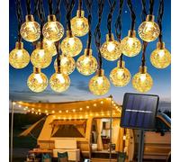 BBLTIFF 12M 60 LED Guirlande Lumineuse Exterieure, IP65 Étanche 8 Modes Guirlande Solaire Exterieur, Lampe Solaire Exterieur Decorative pour Les Jardins, Balcons, Fêtes, Mariages (Blanc Chaud)