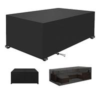 BBOVOBB Housse Salon de Jardin Exterieur 280x190x85cm(LxWxH) 420D Bache Table de Jardin, Housse de Table Extérieur Bâche de Protection Étanche Tissu Oxford Imperméable, Résistance au Vent, Anti-UV