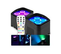 BBP94W Lot de 2 projecteurs Uplight 4x LED 12 W RGBAW avec batterie - mode WDMX, fonction maître/esclave