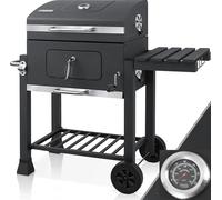 BBQ Barbecue de jardin - Chariot à charbon de bois XXL - Pour 5-10 personnes - 2 roues - Acier, Revêtement par poudre - - Protection haute pression