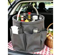 BBQ Caddy,Panier de Rangement d'outils Pliable-D | Foldable drawstring for grills Carry spices, sauces, and grilling tools in one trip. Great for camping