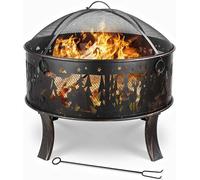 BBQ - Charbon de bois pour barbecue - Barbecue - Grill avec foyer - 69x69x65 cm - Brasero d'extérieur de 27 pouces