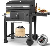 BBQ - Charbon de bois pour barbecue - Fumoir - De luxe - Vertical - Barbecue - Grand grill de barbecue - Sur roues