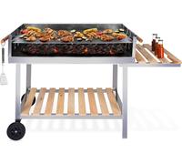 BBQ Collection BBQ collection Barbecue au charbon de bois - BBQ avec table - Barbecue de cuisine d'extérieur réglable en hauteur - 98 x 56 x 85 cm