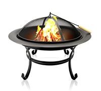 BBQ Collection Brasero Exterieur Ø75,5 cm - Incinerateur de Jardin sur Pied - avec Écran Anti-Étincelles - Facil a Transporter avec Poignées - Decoration Jardin et Terrasse - Acier au Carbone