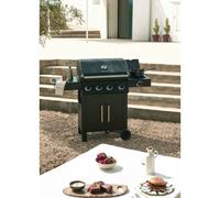 BBQ GAS BURNER PRO - Barbecue À Gaz Avec Brûleur Latéral Et Table D’appoint 4 Brûleurs Et 1 Brûleur Latéral (17kW)