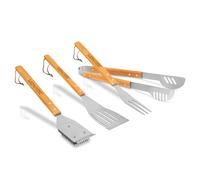 BBQ Kit accessoires - Acier inoxydable | Comprend une pince, une fourchette, une spatule et une brosse de nettoyage