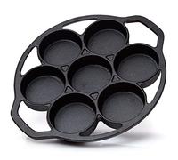 BBQ Nerd© Lot de 6 moules à muffins en fonte - Pour barbecue, four et oven - Anti-adhésif - Moule à muffins en fonte avec anse