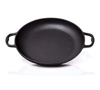 BBQ Nerd© Poêle à paella en fonte Ø 36 cm (6 personnes) Poêle antiadhésive avec fond plat pour paella espagnole traditionnelle - Poêle en fonte pour barbecue - Induction