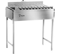 BBQ-Toro Barbecue à charbon en acier inoxydable avec support pour brochettes 11 brochettes et moteur